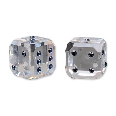 Sale Photo Thumbnail #257: 2pc Swarovski Crystal Blue Pip Dice