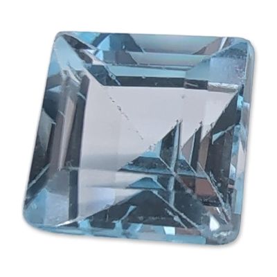 Sale Photo Thumbnail #397: Square Step Cut Light Blue Topaz Gemstone