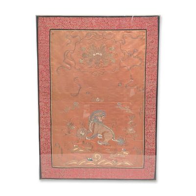 Sale Photo Thumbnail #374: Chinese Late Qing Dynasty Embroidered Silk Panel
