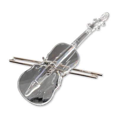 Sale Photo Thumbnail #59: Swarovski Silver Crystal Violin and Bow