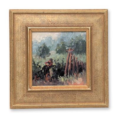 Sale Photo Thumbnail #169: Debra Huse (American, b. 1950) Oil on Canvas, Vineyard Harvest Scene, Signed