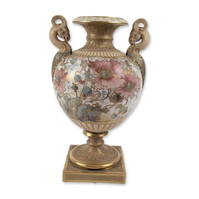 Sale Photo Thumbnail #103: Doulton Burslem Gilt Porcelain Poppy Urn