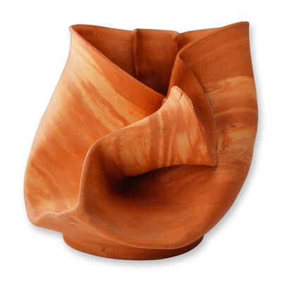 Sale Photo Thumbnail #324: George Edgard Ohr (American 1857-1918) Twisted Hand-Thrown Art Pottery Vase, Signed and Dated