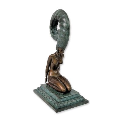 Sale Photo Thumbnail #346: Erte (Russian/French, 1892-1990), Art Deco Bronze Sculpture, La Plume, Signed & Numbered