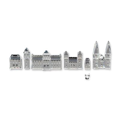 Sale Photo Thumbnail #78: 6pc Swarovski Silver Crystal City Miniature Figurines