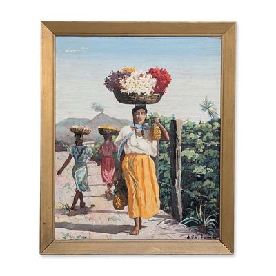 Sale Photo Thumbnail #19: Jean-Claude Castera (Hatian, b. 1939), Flower Sellers