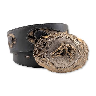 Sale Photo Thumbnail #215: Circle Y and Crumrine Western Leather and Snakeskin Belt