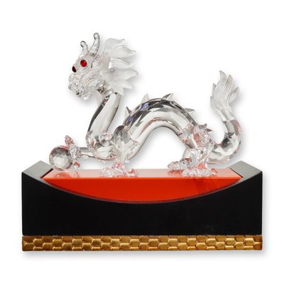 Sale Photo Thumbnail #69: 2pc Swarovski 1997 SCS Annual Edition Crystal Figurine, Dragon  with Base