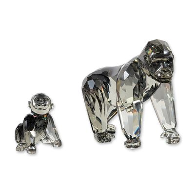 Sale Photo Thumbnail #61: 2pc Swarovski SCS 2009 Annual Edition Crystal Gorilla and Cub