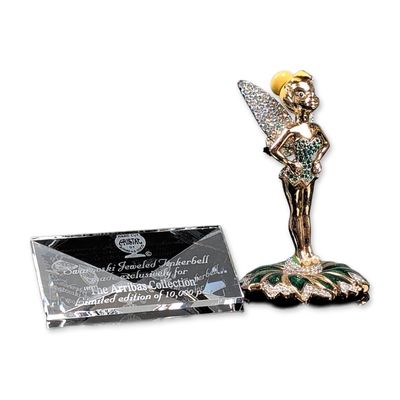 Sale Photo Thumbnail #224: 2pc Arribas Brothers Swarovski Jeweled Tinkerbell Figurine and Title Plaque