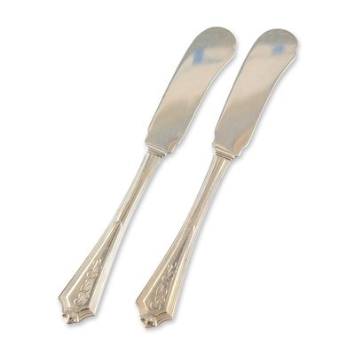 Sale Photo Thumbnail #130: Gorham Plymouth Sterling Silver Butter Spreaders, Pair