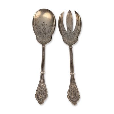 Sale Photo Thumbnail #158: Two Piece German 800 Silver Salad Serving Set