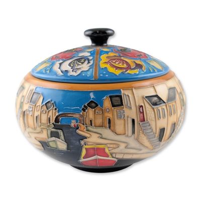 Sale Photo Thumbnail #514: Moorcroft  Skipton Trial Lidded Bowl