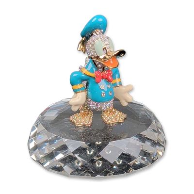 Sale Photo Thumbnail #409: 2pc Arribas Brothers LE Disney Swarovski Donald Duck Figurine and Base