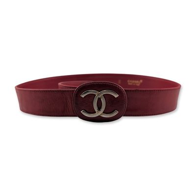 Sale Photo Thumbnail #213: Chanel Made in Italy Burgundy Leather CC Belt