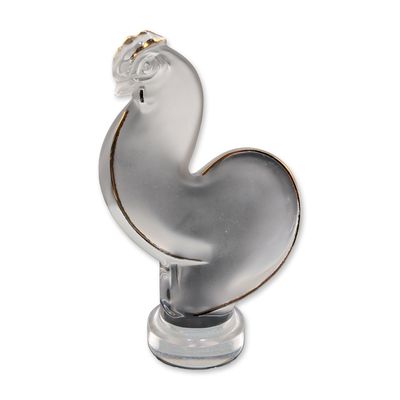 Sale Photo Thumbnail #31: Lalique France Crystal Gold Luster Rooster Figurine