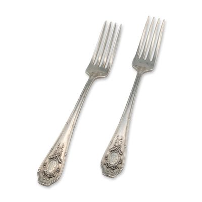 Sale Photo Thumbnail #492: Pair of Wallace Sterling Silver Forks