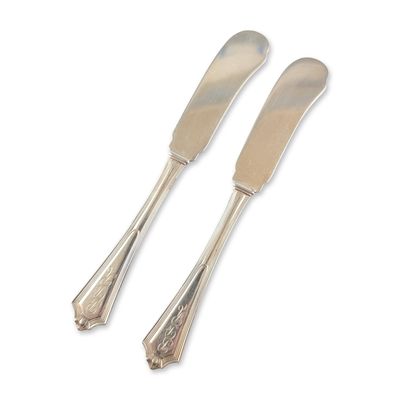 Sale Photo Thumbnail #299: 2pc Gorham Plymouth Sterling Silver Butter Spreaders