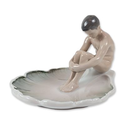 Sale Photo Thumbnail #275: Bing & Grondahl Porcelain Boy on Lily Pad Figurine