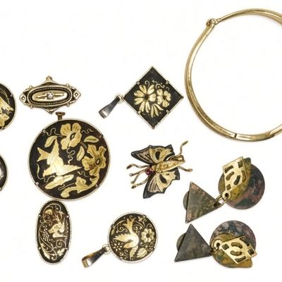 Sale Photo Thumbnail #288: Vintage Spanish Damascene Estate Jewelry
