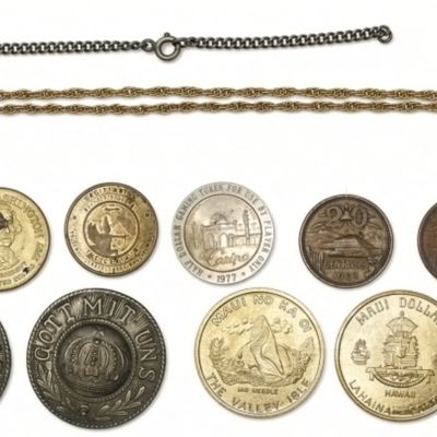 Sale Photo Thumbnail #283: Vintage Exonumia & Coin Jewelry Lot
