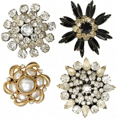 Sale Photo Thumbnail #297: Vintage Mid-Century Brooch Lot