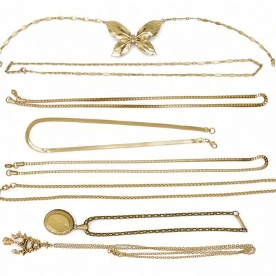 Sale Photo Thumbnail #318: Gold-Tone Necklace Lot - 8 Pieces
