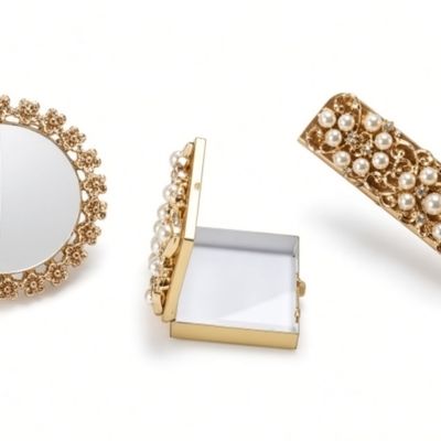 Sale Photo Thumbnail #153: Gold-Tone Faux Pearl Vanity Set, 3 Pieces