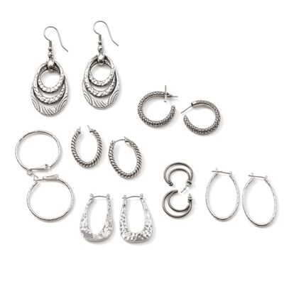 Sale Photo Thumbnail #167: Silver-Tone Hoop Earring Collection Lot