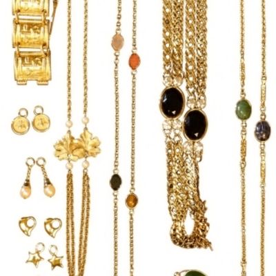 Sale Photo Thumbnail #238: Huge Vintage Gold-Tone Jewelry Lot
