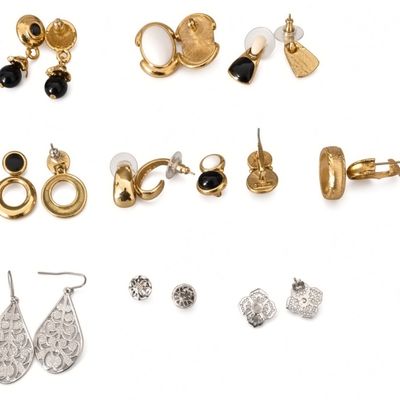Sale Photo Thumbnail #22: 9-Pair Estate Earring Lot