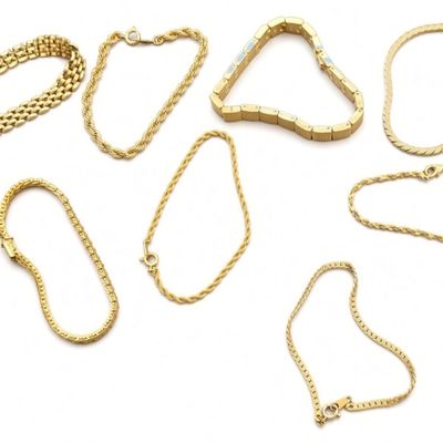 Sale Photo Thumbnail #45: Vintage Gold Tone Bracelet Lo