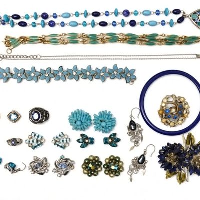 Sale Photo Thumbnail #329: Blue & Green Costume Jewelry Lot