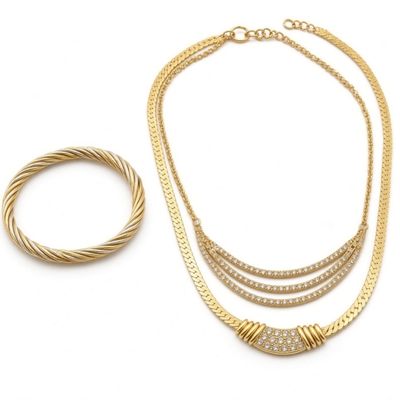 Sale Photo Thumbnail #171: (2) Gold-Tone Necklaces & (1) Bracelet