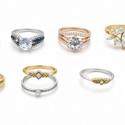 Sale Photo Thumbnail #80: Vintage Gold-Tone & Silver Tone Ring Collection