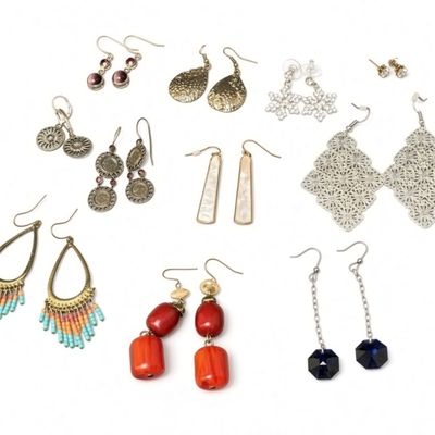 Sale Photo Thumbnail #180: Earring Lot, 11 Pairs, Mixed Costume