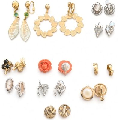 Sale Photo Thumbnail #50: 11 Pairs Mixed Clip On Screw Back Earrings
