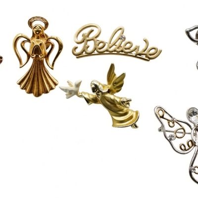 Sale Photo Thumbnail #106: (6) Angel Brooches & Pins