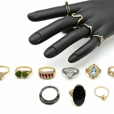 Sale Photo Thumbnail #61: Vintage Estate Ring Lot 13pc