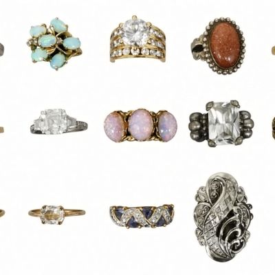 Sale Photo Thumbnail #315: Lot of 14 Vintage Costume & Fine Style Rings