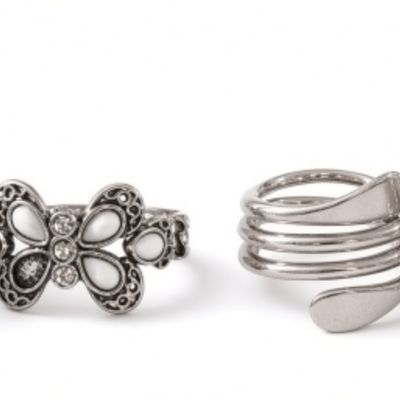 Sale Photo Thumbnail #305: Silver-Tone Costume Ring Lot – 6 Pieces