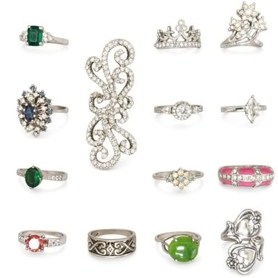 Sale Photo Thumbnail #291: Vintage Silver-Tone Estate Rings