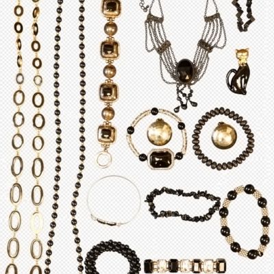 Sale Photo Thumbnail #254: Huge 15pc Black & Gold Tone Costume Jewelry Lot