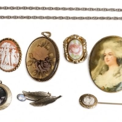 Sale Photo Thumbnail #265: Vintage Estate Cameo & Portrait Jewelry