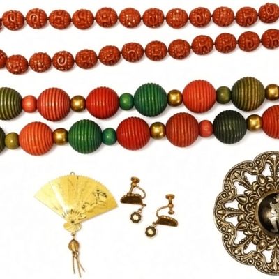 Sale Photo Thumbnail #228: Vintage Asian-Inspired Jewelry Lot