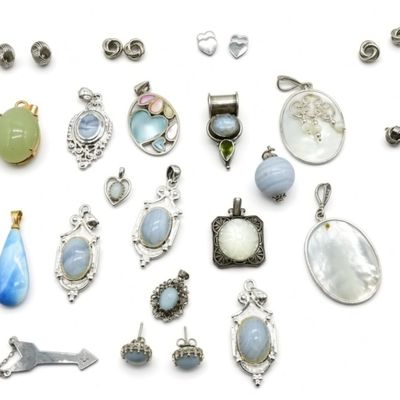 Sale Photo Thumbnail #59: Silver Tone Estate Jewelry Lot