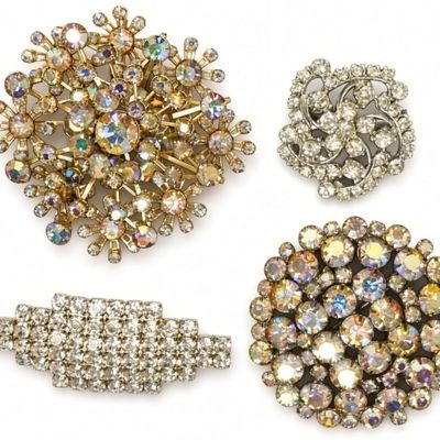 Sale Photo Thumbnail #340: Vintage Rhinestone Brooch Lot