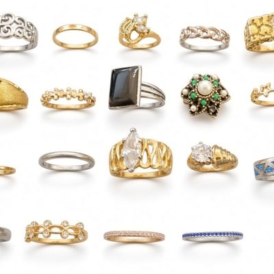 Sale Photo Thumbnail #24: Vintage Costume Ring Lot 19 Pieces