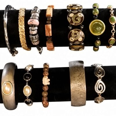 Sale Photo Thumbnail #221: 12pc Vintage & Modern Bracelet Lot
