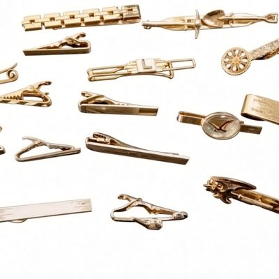 Sale Photo Thumbnail #141: Gold-Tone Vintage Tie Clip Collection, 7 Pieces